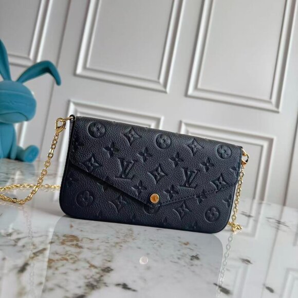 Louis Vuitton Black Monogram Clutch with Gold Chain - Picture 1 of 6